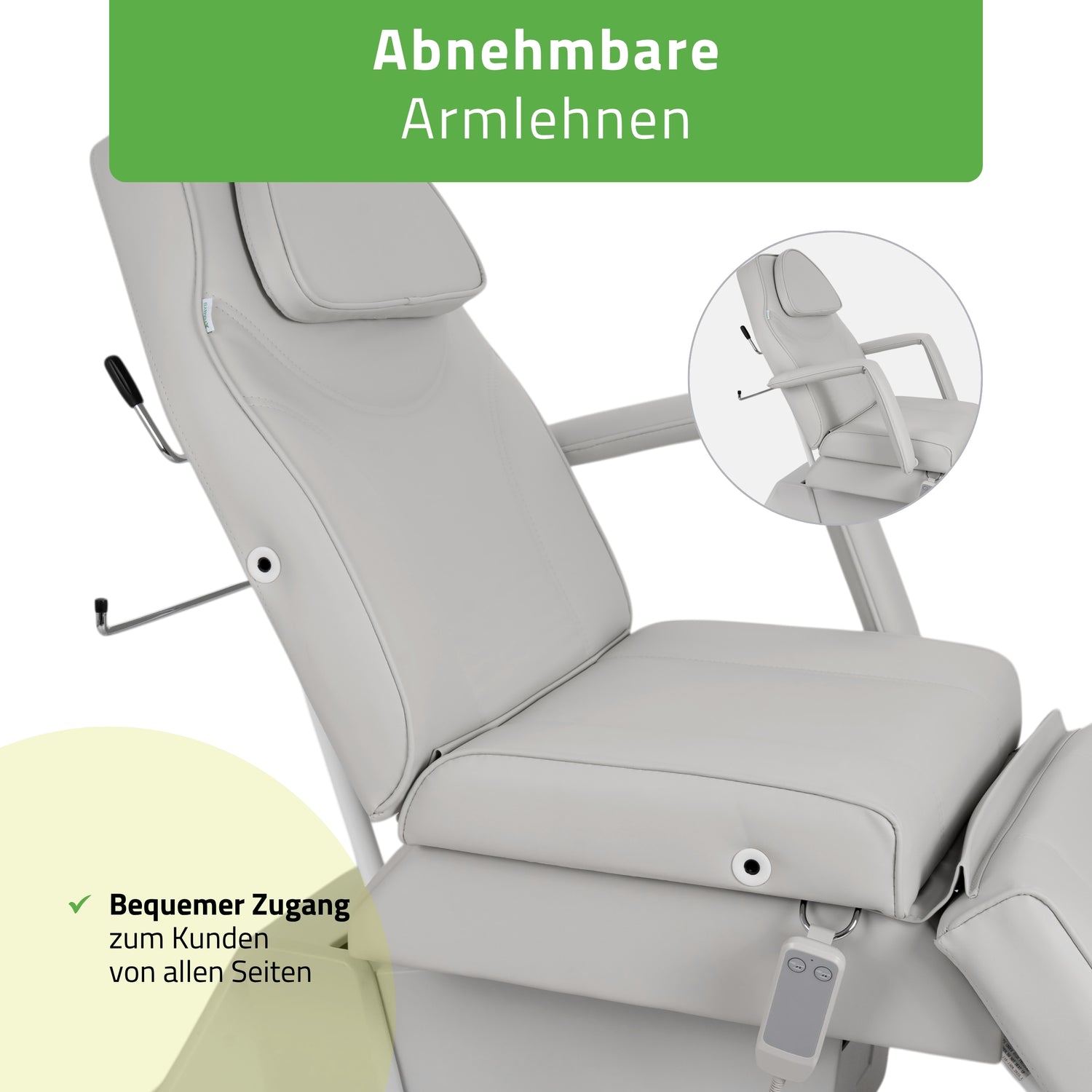 Kosmetikliege Elektrisch Laris | Kosmetiksessel mit elektrischer Verstellung | 1 Motor, Handfernbedienung | 3 Jahre Garantie