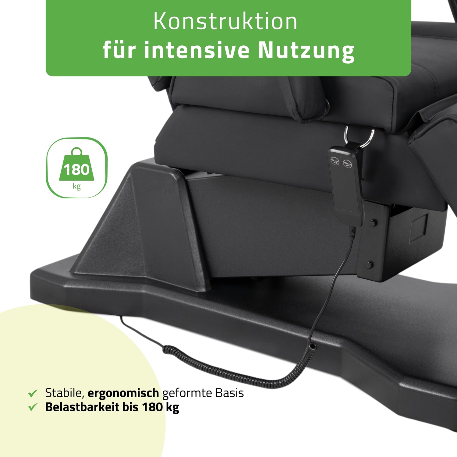 Kosmetikliege Elektrisch Laris | Kosmetiksessel mit elektrischer Verstellung | 1 Motor, Handfernbedienung | 3 Jahre Garantie