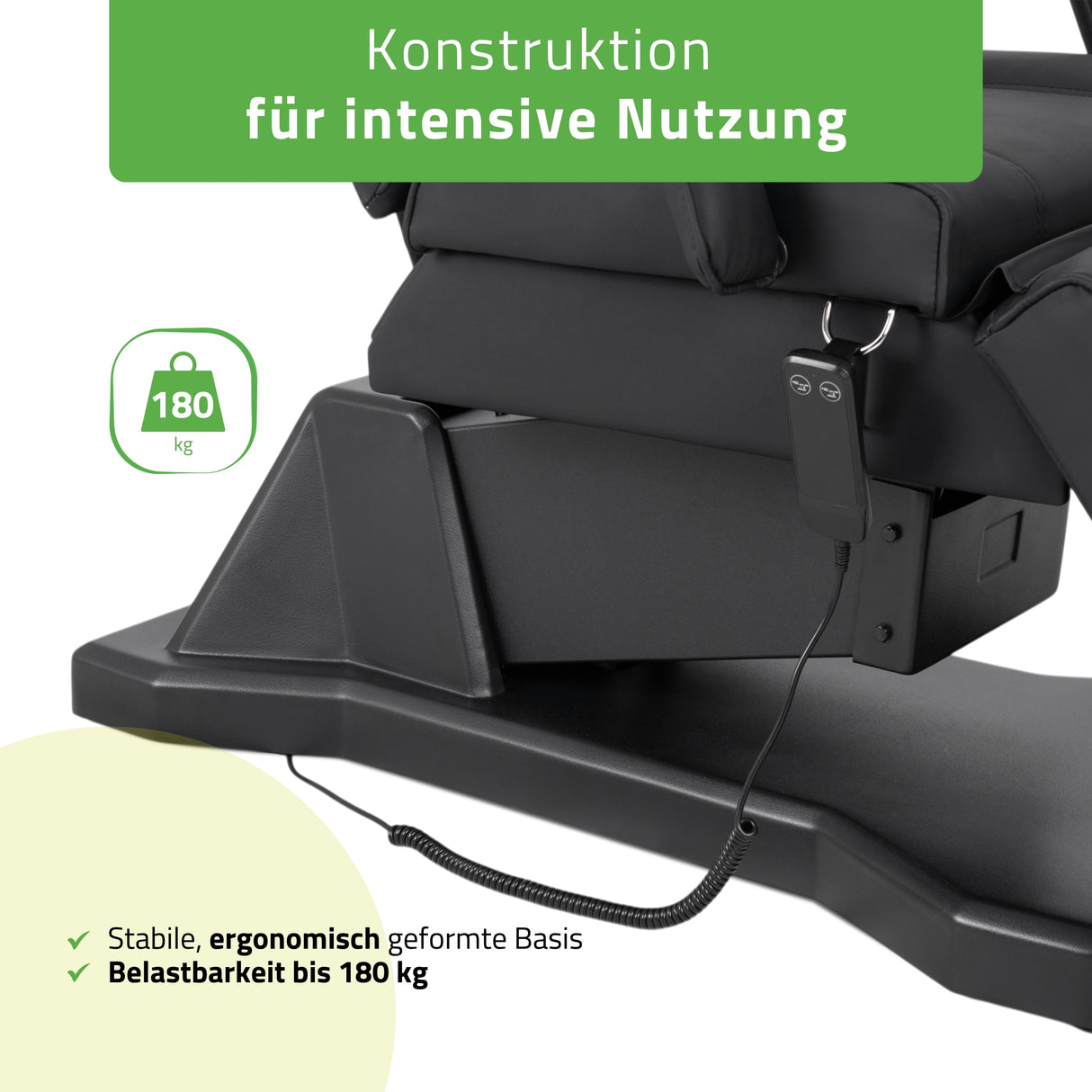 Kosmetikliege Elektrisch Laris | Kosmetiksessel mit elektrischer Verstellung | 1 Motor, Handfernbedienung | 3 Jahre Garantie