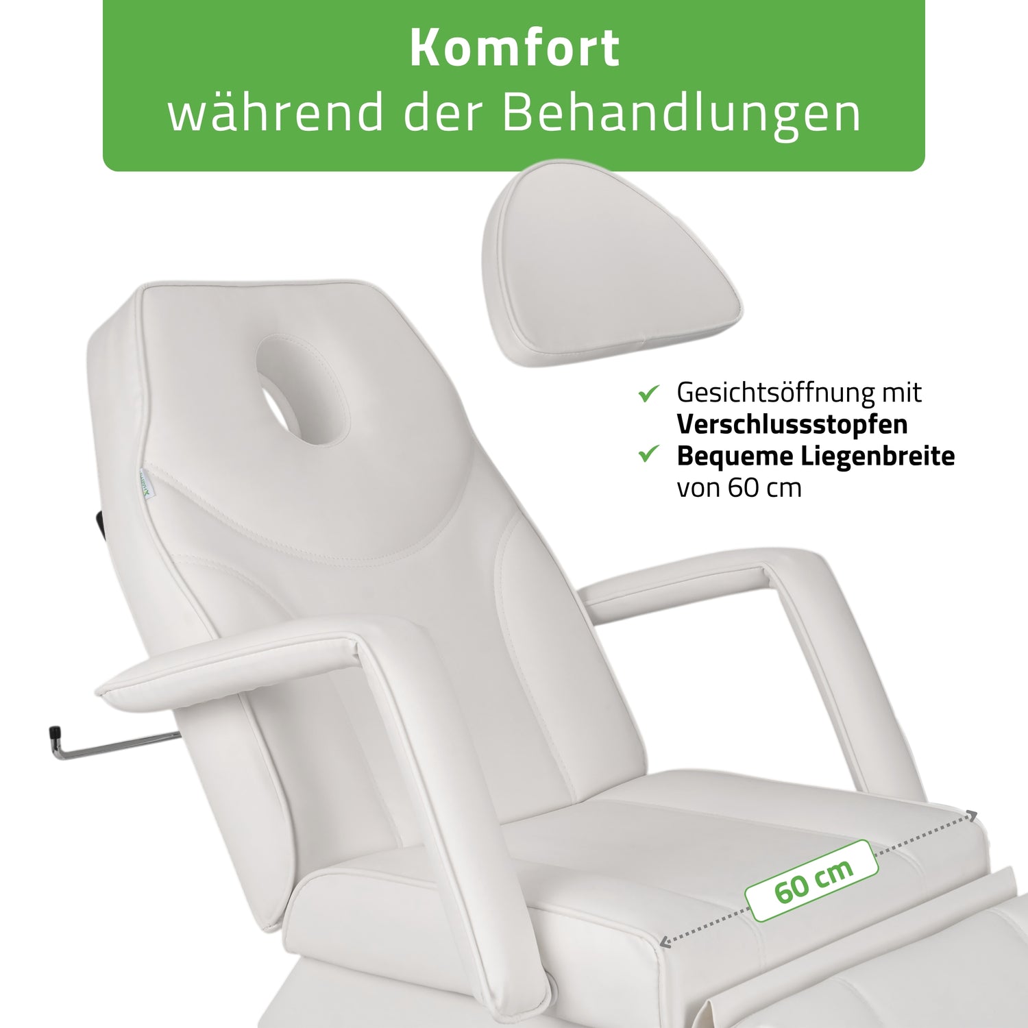 Kosmetikliege Elektrisch Laris | Kosmetiksessel mit elektrischer Verstellung | 1 Motor, Handfernbedienung | 3 Jahre Garantie