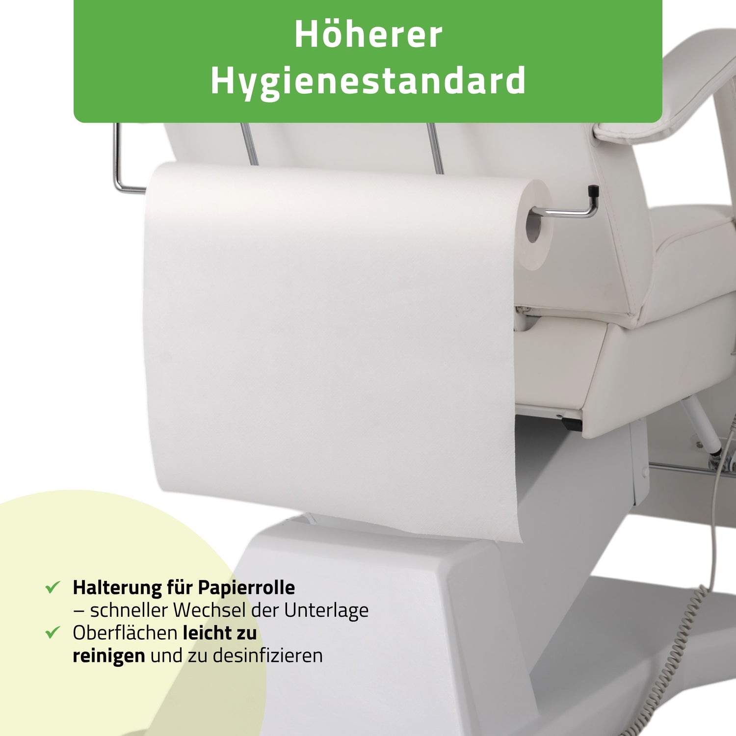 Kosmetikliege Elektrisch Laris | Kosmetiksessel mit elektrischer Verstellung | 1 Motor, Handfernbedienung | 3 Jahre Garantie