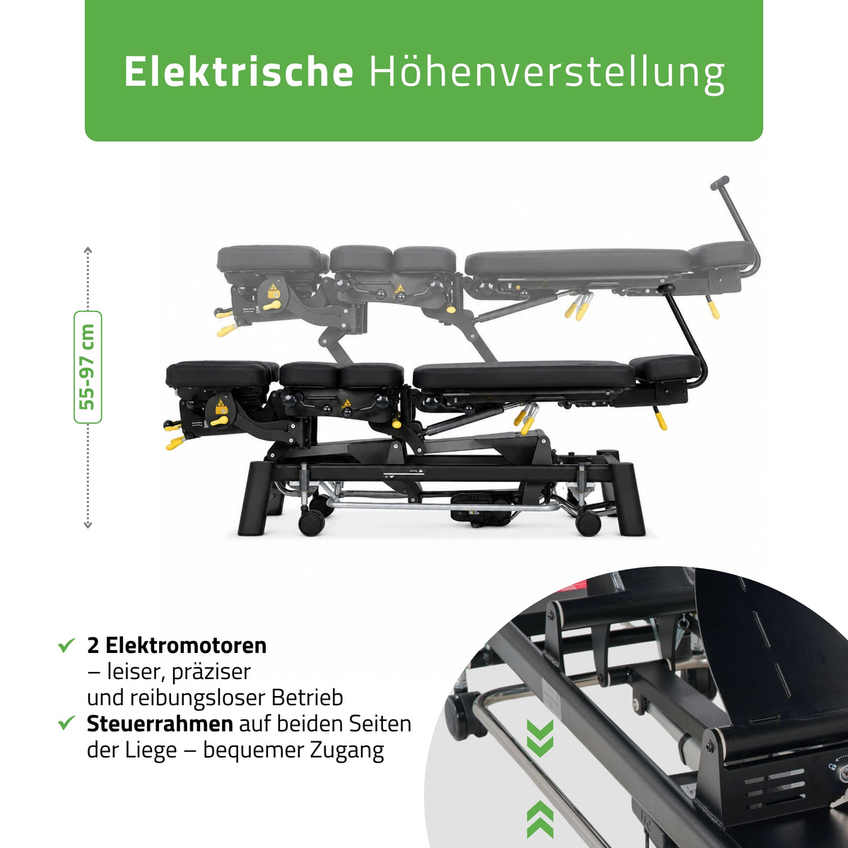 Chiropraktikerliege Elektrisch Therapieliegen Evero Upright Chiro Z7 | Steuerrahmen