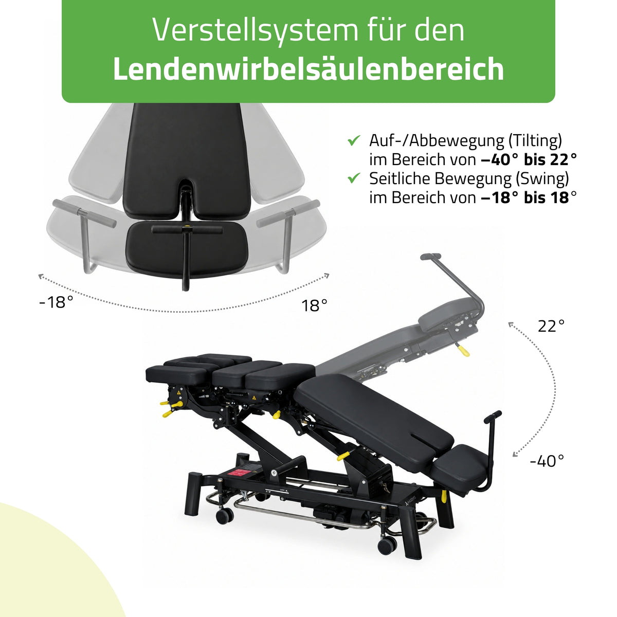 Chiropraktikerliege Elektrisch Therapieliegen Evero Upright Chiro Z7 | Steuerrahmen