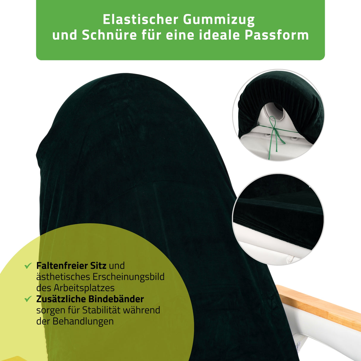 Velours Bezug mit Gummizug und Schnüren für Kosmetikliege