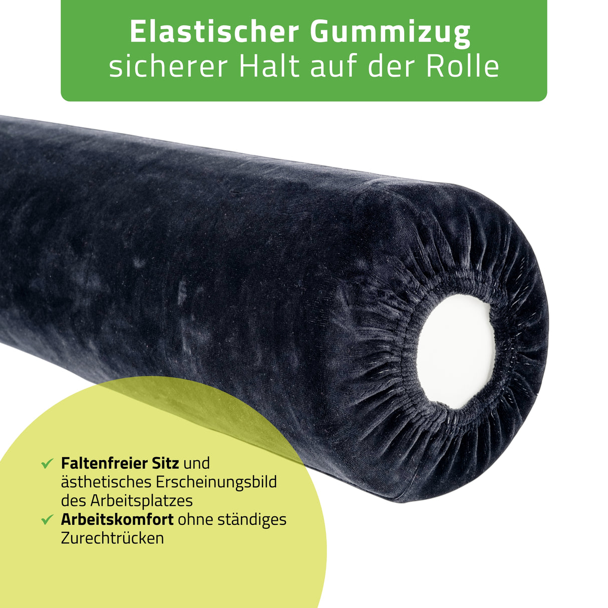 Velours Bezug für Lagerungsrolle mit Gummizug  | 15x60