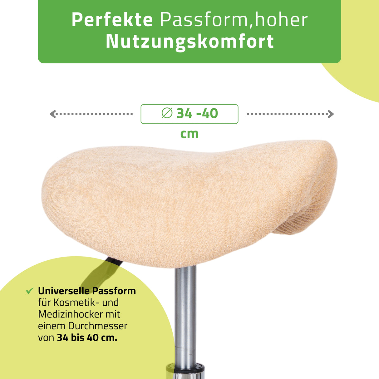 Frottee Bezug für Rollhocker | Durchmesser 34-40 cm