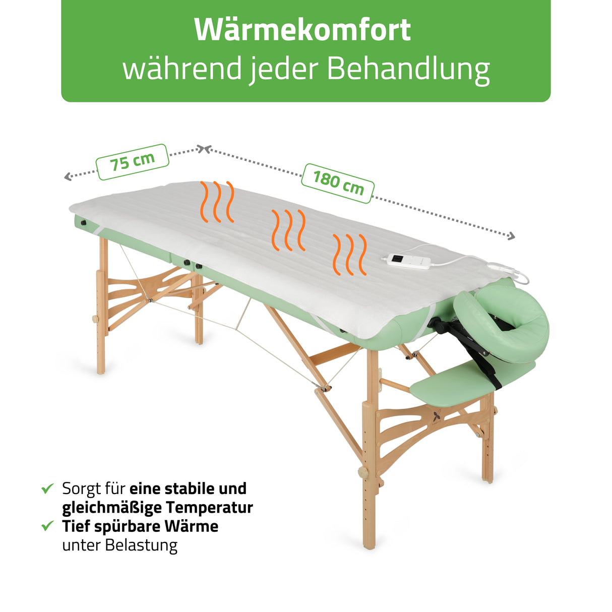 Elektrische Wärmematte für Massageliegen 75 × 180 cm| Wärmeunterbett  Heizdecke