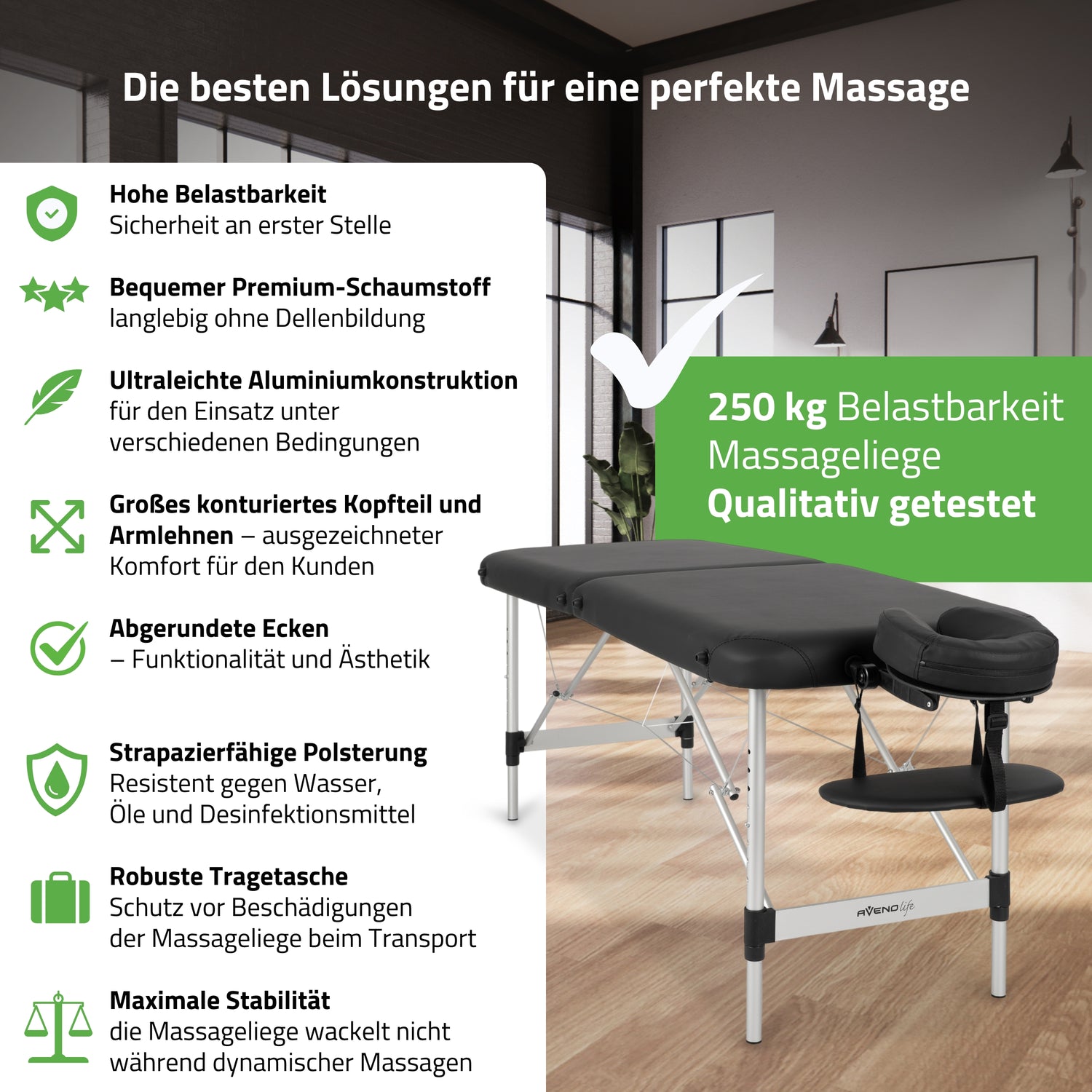 Massageliege Klappbar Nina | Kosmetikliege Tattooliege