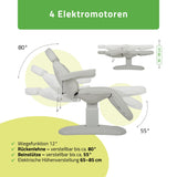 Kosmetikliege Elektrisch | Ravia PRO 3 | Kosmetiksessel mit elektrischer Verstellung | Handfernbedienung | 4 Elektromotoren