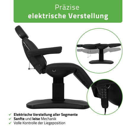Kosmetikliege Elektrisch | Ravia PRO 3 | Kosmetiksessel mit elektrischer Verstellung | Handfernbedienung | 4 Elektromotoren