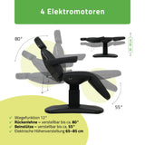 Kosmetikliege Elektrisch | Ravia PRO 3 | Kosmetiksessel mit elektrischer Verstellung | Handfernbedienung | 4 Elektromotoren