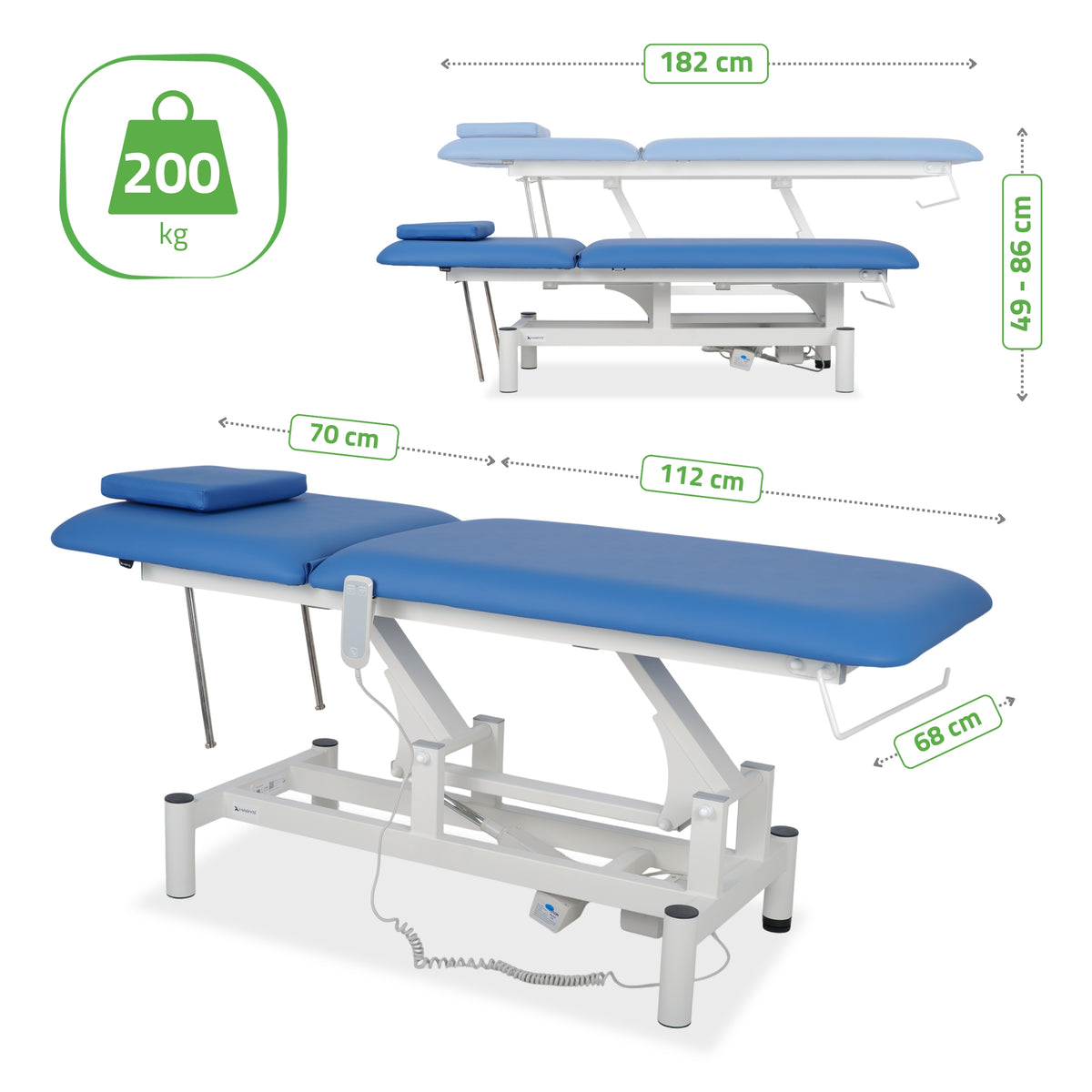 Elektrische Massagetafel Optima | 2-delig | Handbediening
