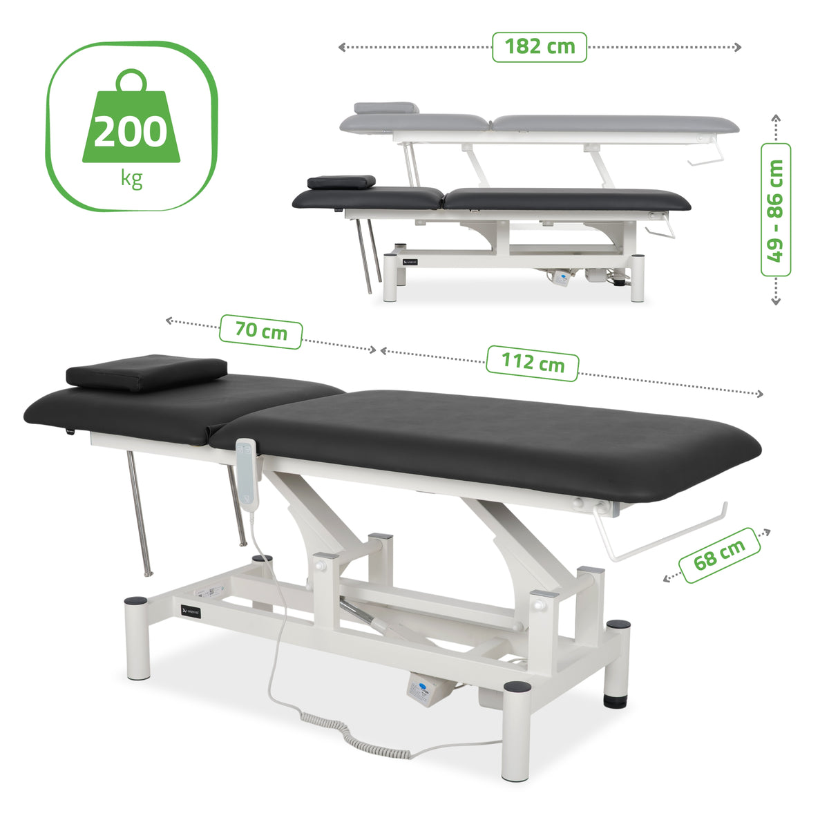 Elektrische Massagetafel Optima | 2-delig | Handbediening