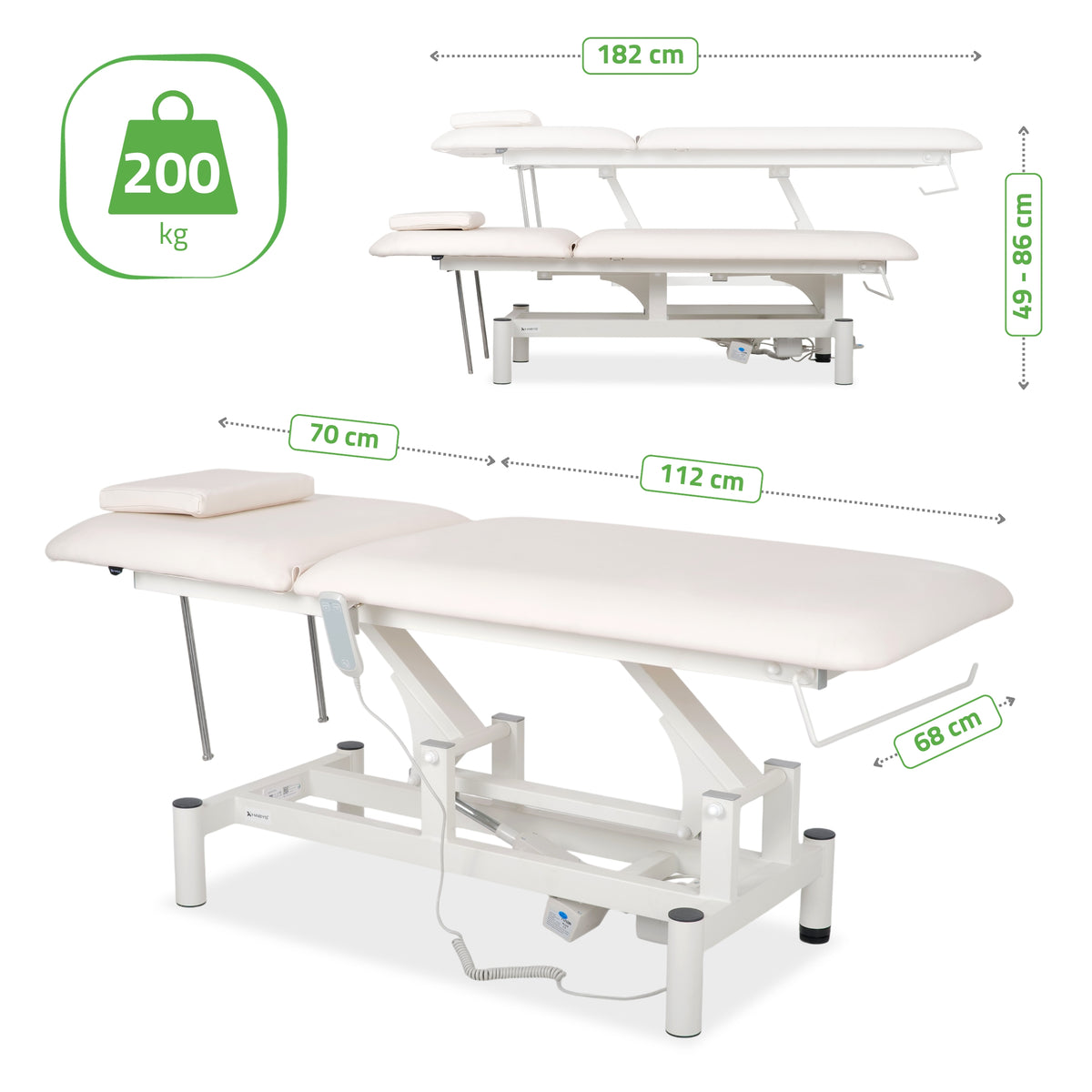 Elektrische Massagetafel Optima | 2-delig | Handbediening