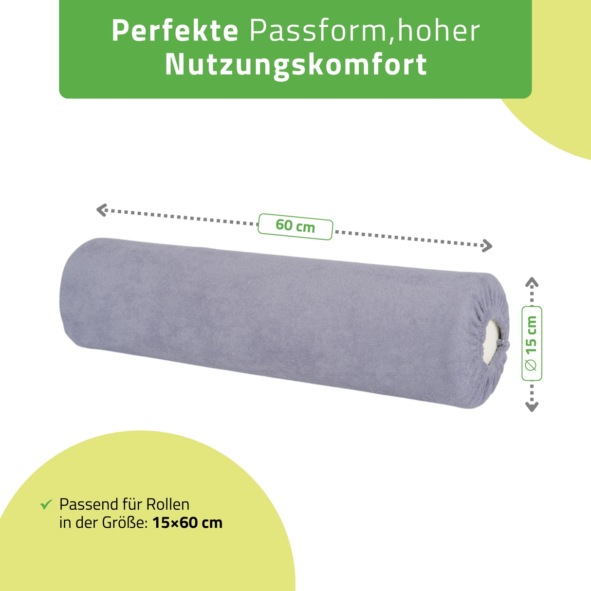 Frottee Bezug für Lagerungsrolle | 15x60 cm