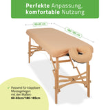 Set | Einteiliges Frottee Spannlaken für klappbare Massageliegen 60-65/180-185 | + Frottee-Bezug für die Kopfstütze