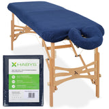 Set | Einteiliges Frottee Spannlaken für klappbare Massageliegen 60-65/180-185 | + Frottee-Bezug für die Kopfstütze