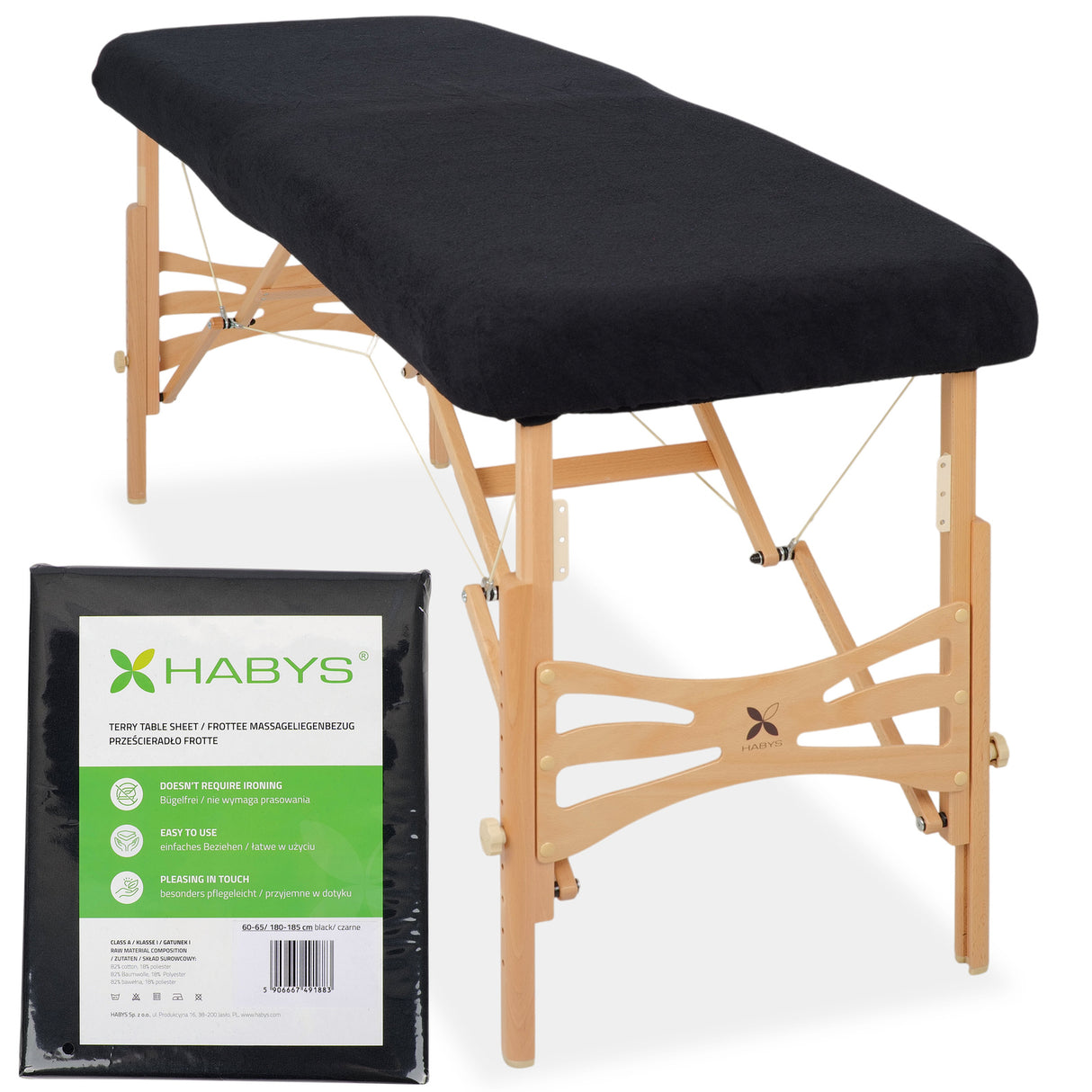 Frottee Bezug für klappbare Massageliegen | 1-teilig | 60-65/180-185 cm