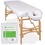 Set | Einteiliges Frottee Spannlaken für klappbare Massageliegen 60-65/180-185 | + Frottee-Bezug für die Kopfstütze