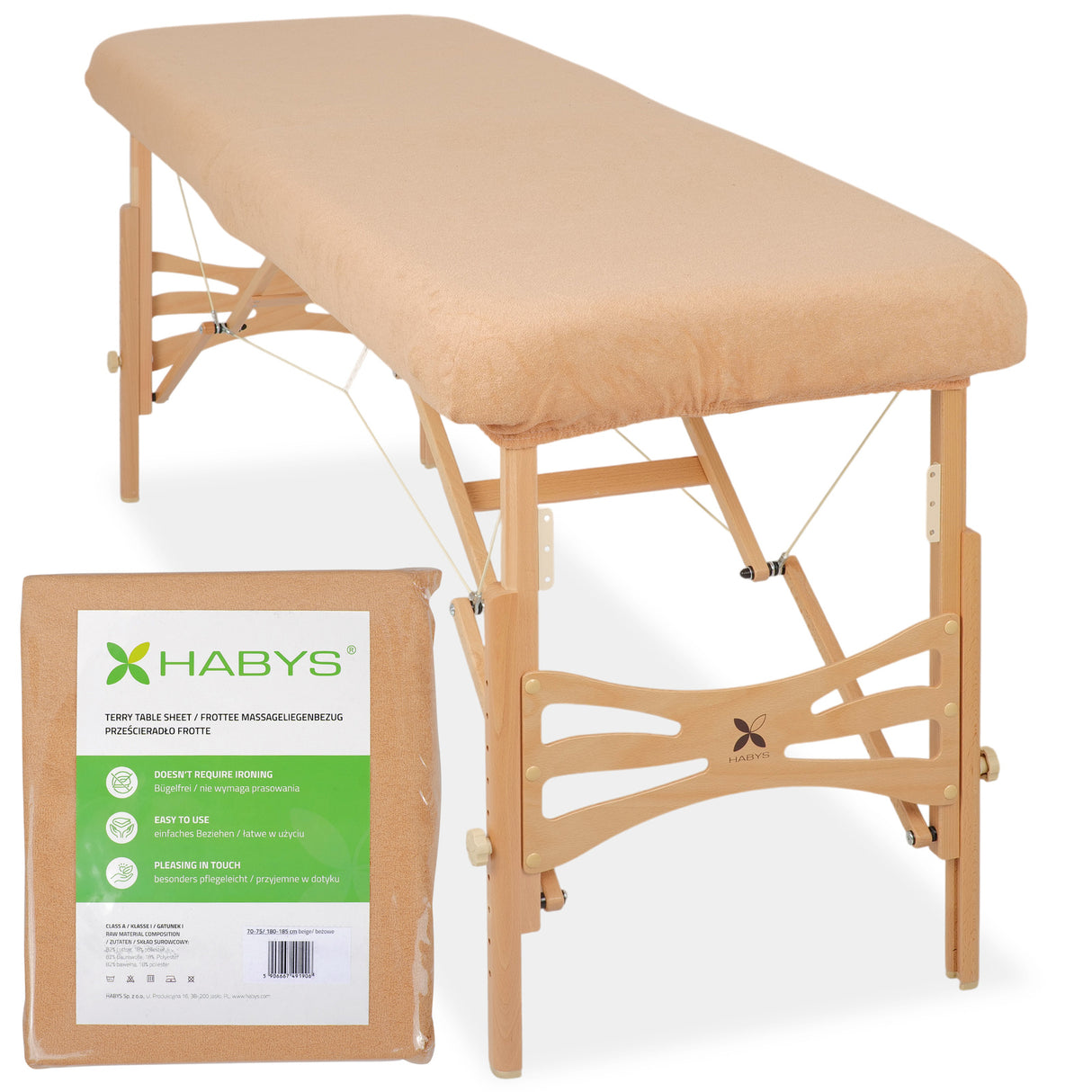 Frottee Bezug für klappbare Massageliegen | 1-teilig | 70-75/180-185 cm