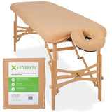 Set | Einteiliges Frottee Spannlaken für klappbare Massageliegen 70-75/180-185 | + Frottee-Bezug für die Kopfstütze