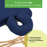 Set | Einteiliges Frottee Spannlaken für klappbare Massageliegen 70-75/180-185 | + Frottee-Bezug für die Kopfstütze