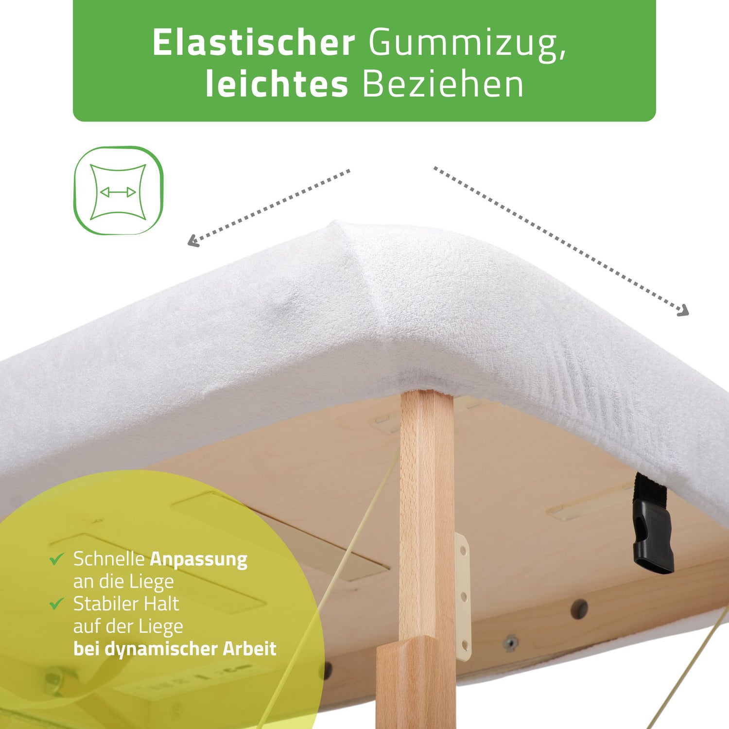 Set | Einteiliges Frottee Spannlaken für klappbare Massageliegen 70-75/180-185 | + Frottee-Bezug für die Kopfstütze