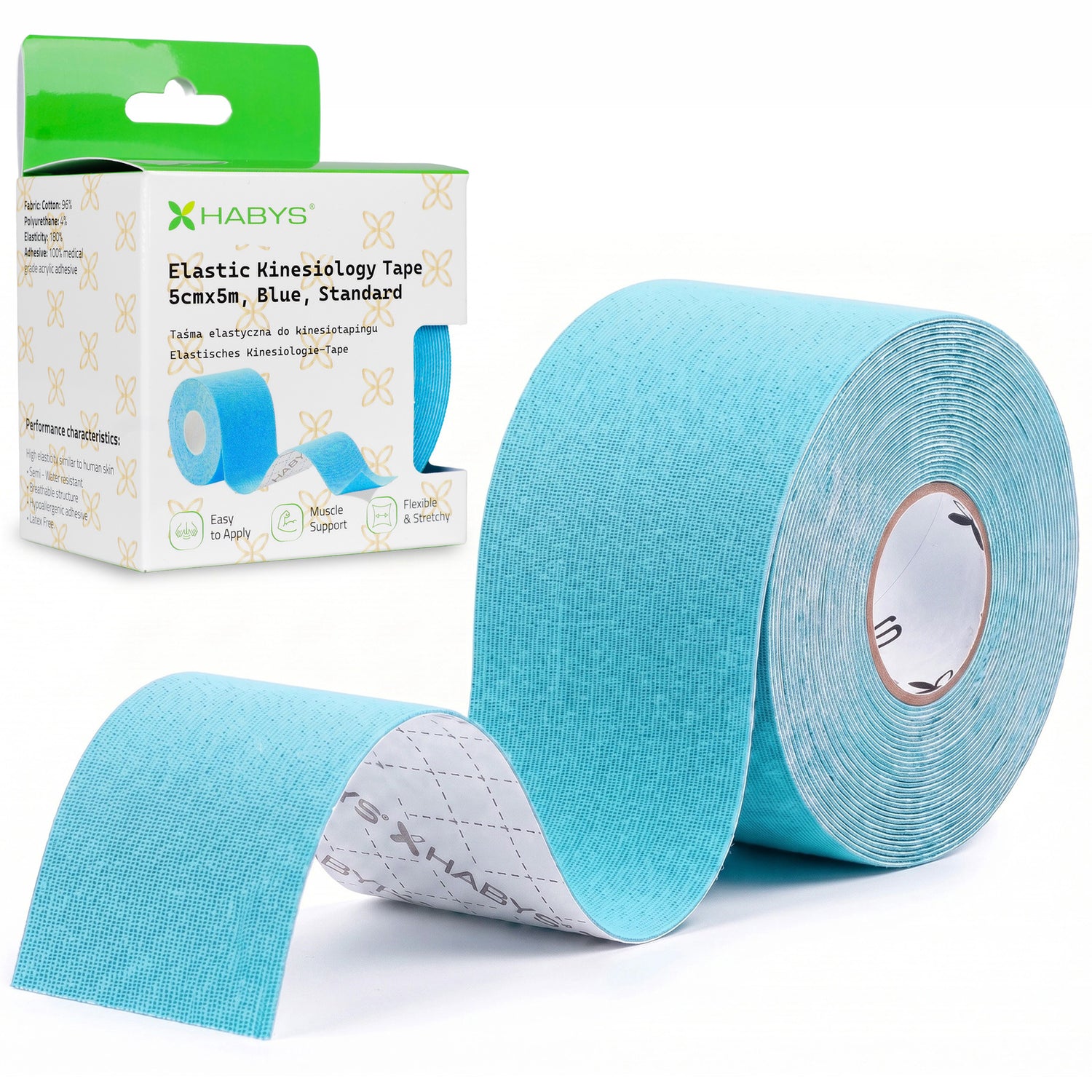 Habys Kinesiologie Tape Standard | elastisches Tape | 5cm × 5m