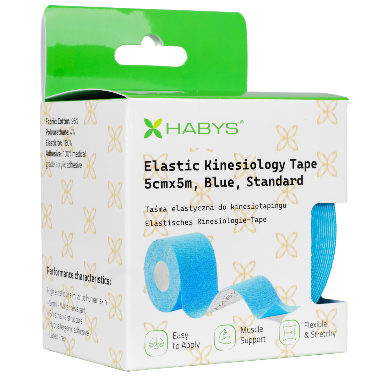 Habys Kinesiologie Tape Standard | elastisches Tape | 5cm × 5m