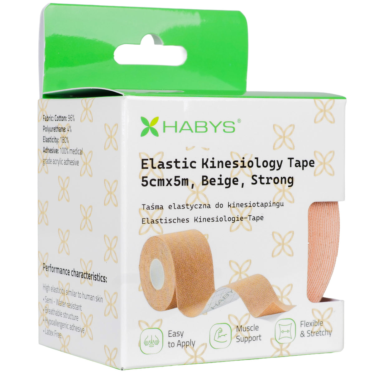 Habys Kinesiologie Tape Strong | elastisches Tape | 5cm × 5m