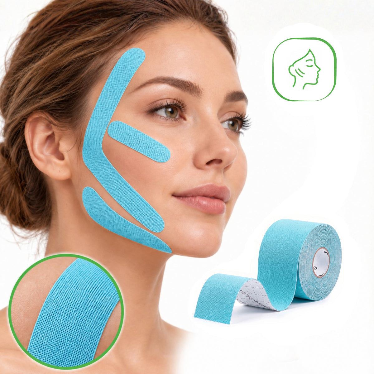 Habys Kinesiologie Tape Gesicht | elastisches Tape | 5cm × 5m |  Face