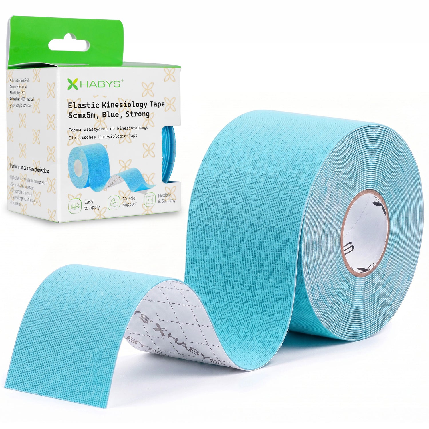Habys Kinesiologie Tape Strong | elastisches Tape | 5cm × 5m