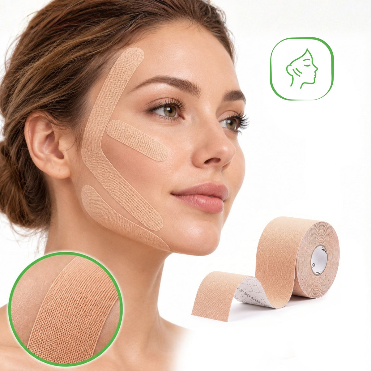 Habys Kinesiologie Tape Gesicht | elastisches Tape | 5cm × 5m |  Face