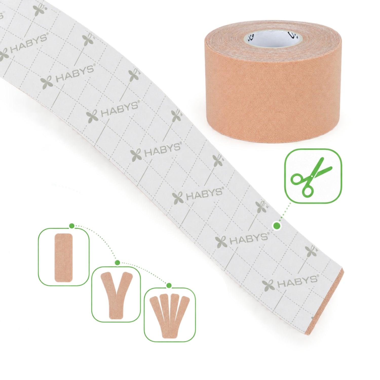 Habys Kinesiologie Tape Gesicht | elastisches Tape | 5cm × 5m |  Face