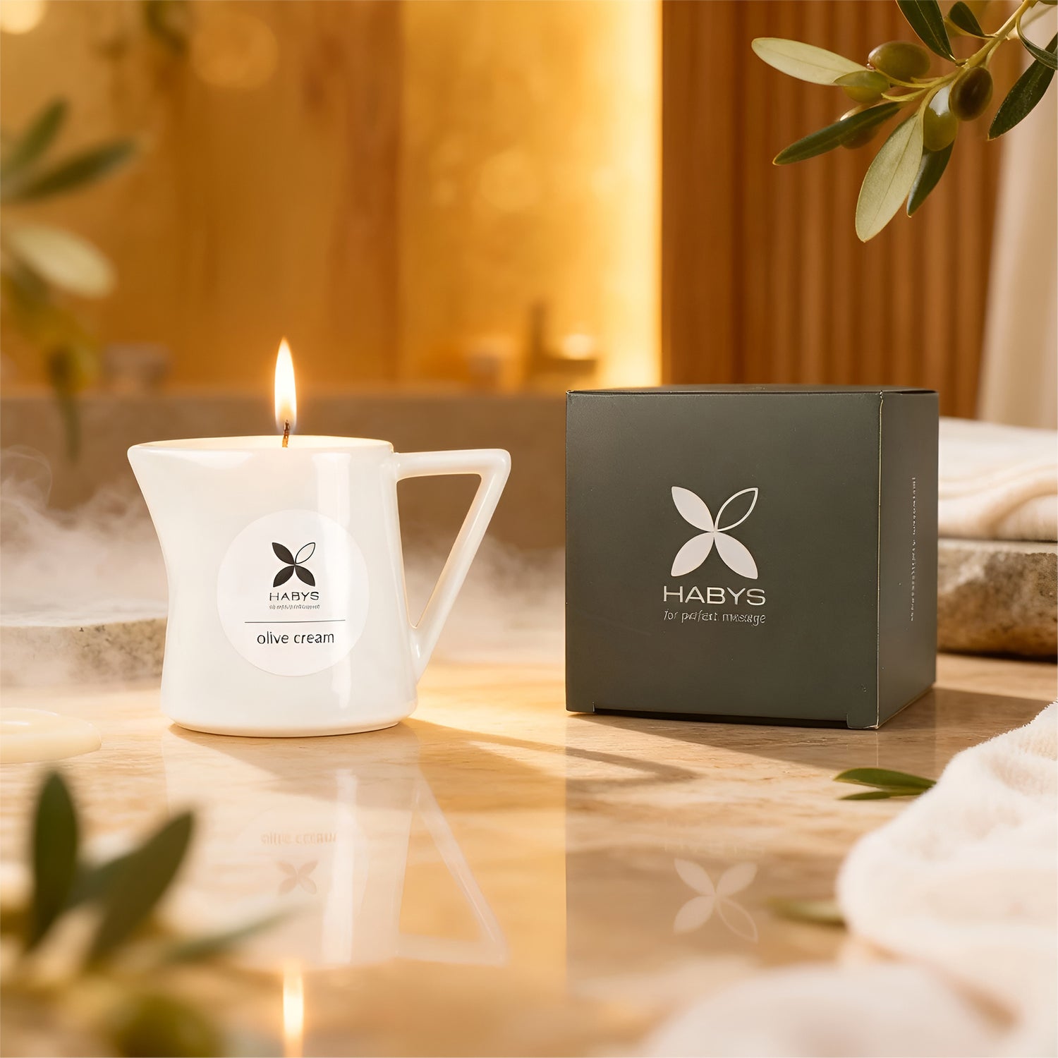 Massagekerze Olive Cream | 110 ml