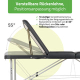 Massageliege Klappbar Adele | Kosmetikliege Tattooliege | Schwarz