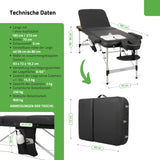 Massageliege Klappbar Adele | Kosmetikliege Tattooliege | Schwarz