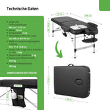 Massageliege Klappbar Nadia | Kosmetikliege Tattooliege | Schwarz 70 cm