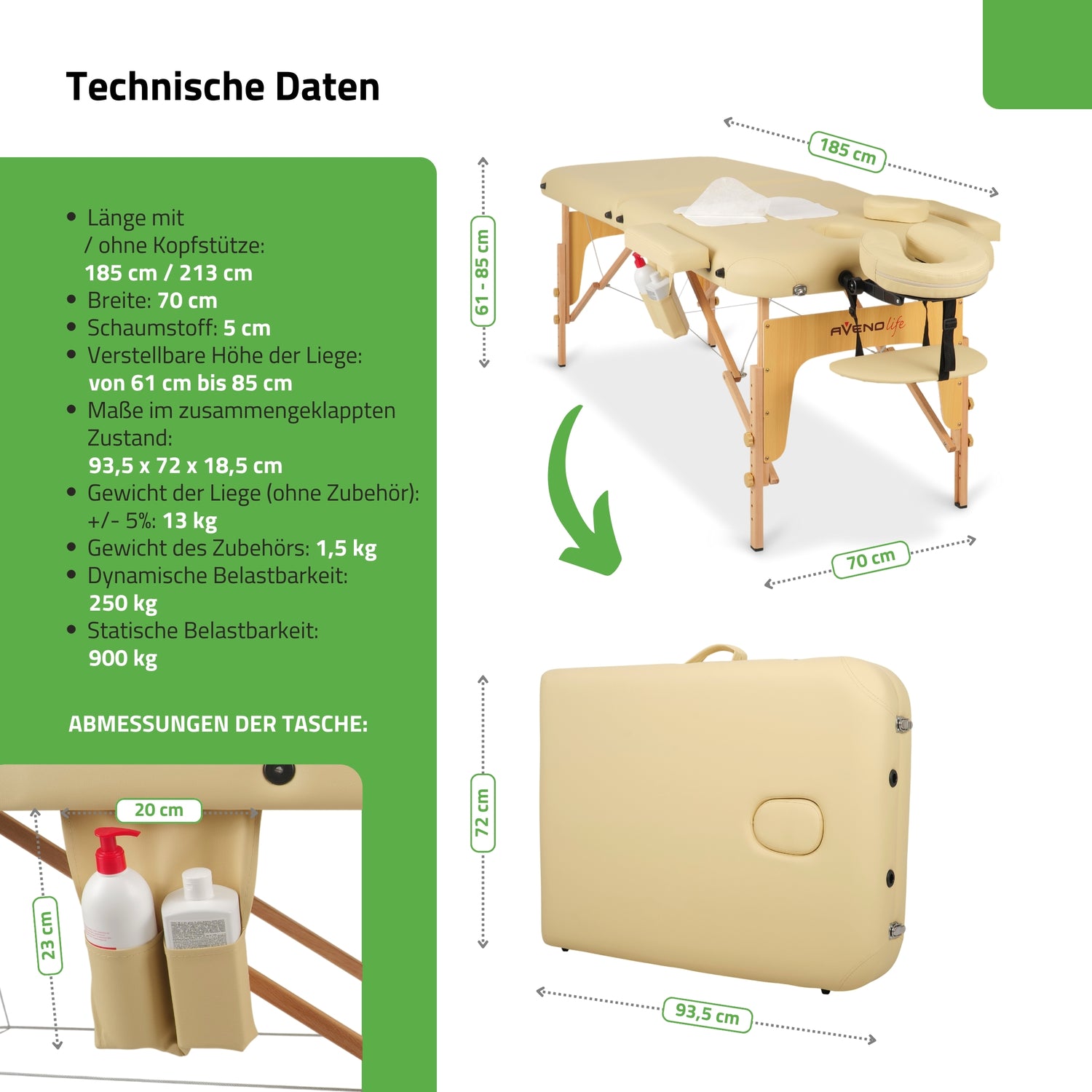 Massageliege Klappbar Sofia | Kosmetikliege