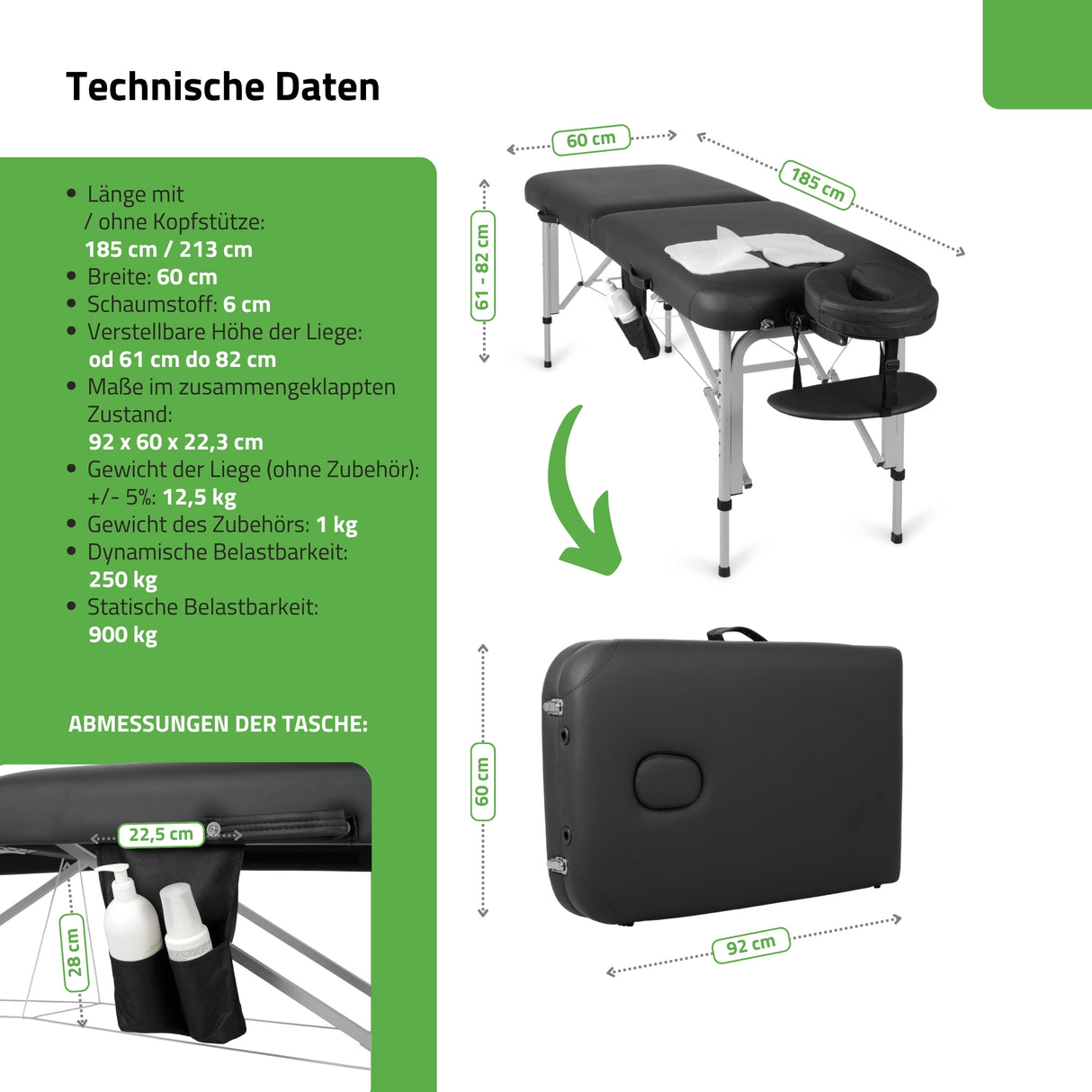 Massageliege Klappbar Vera | Kosmetikliege