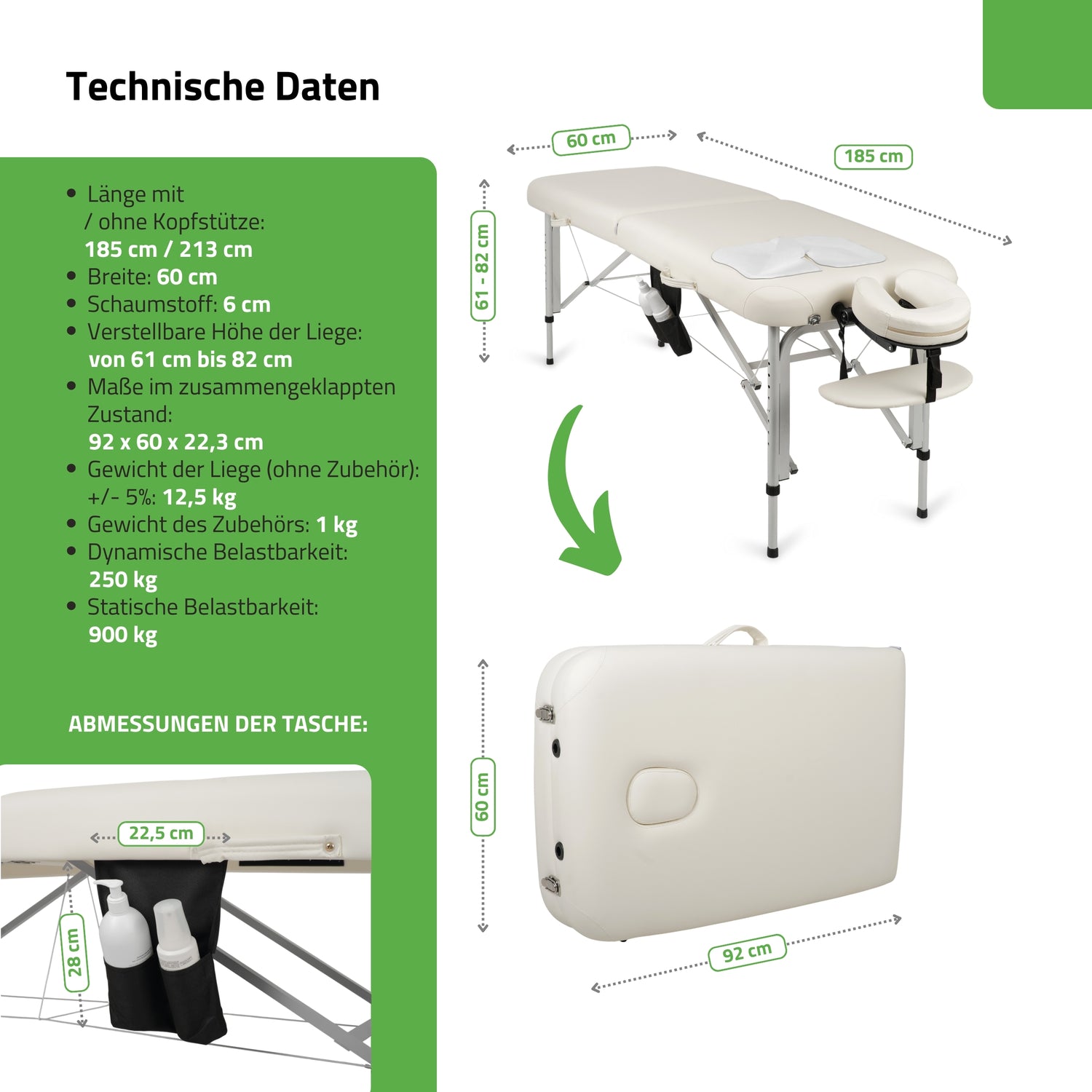 Massageliege Klappbar Vera | Kosmetikliege