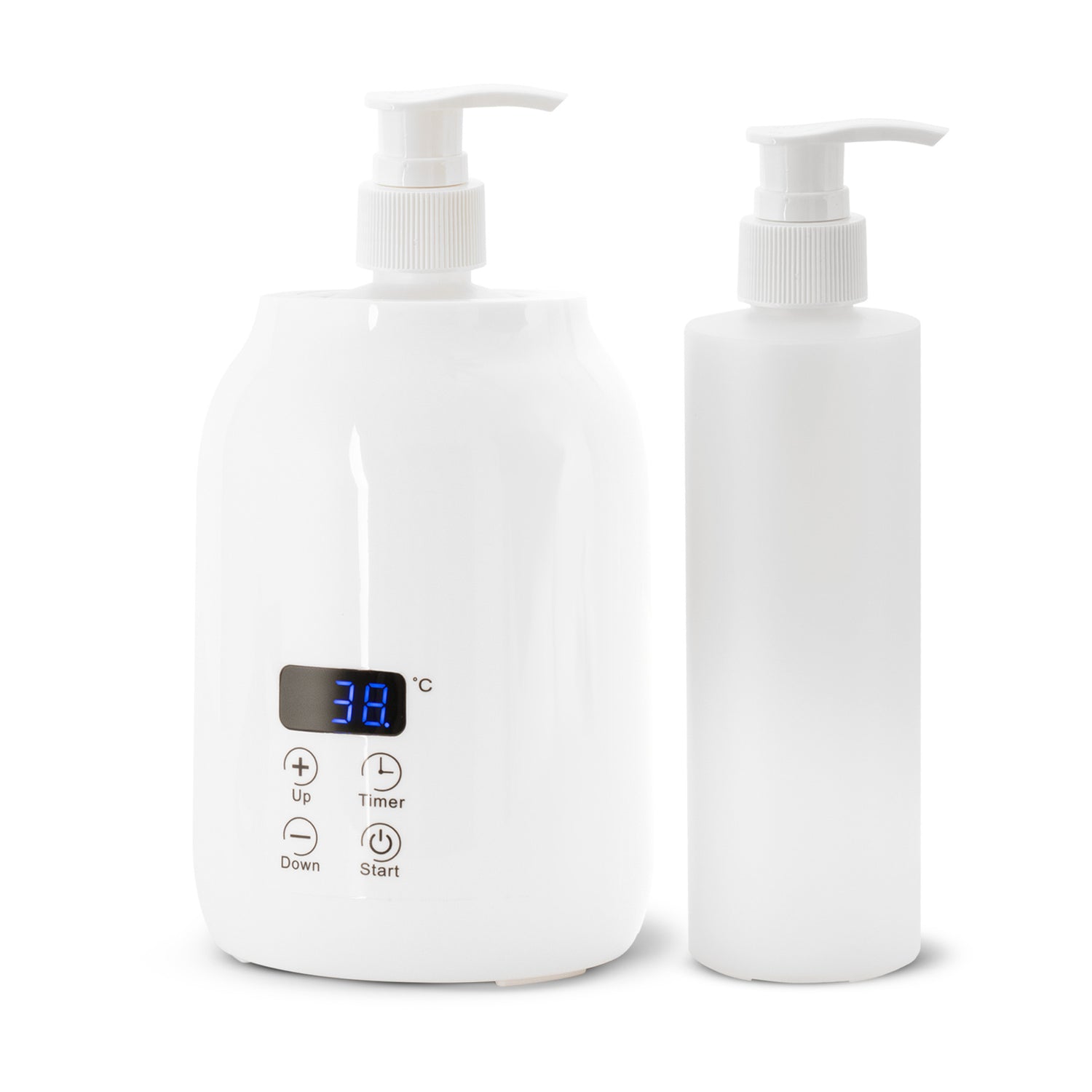 Habys Massageöl-Erwärmer | mit zwei 250 ml Flaschen | Weiß