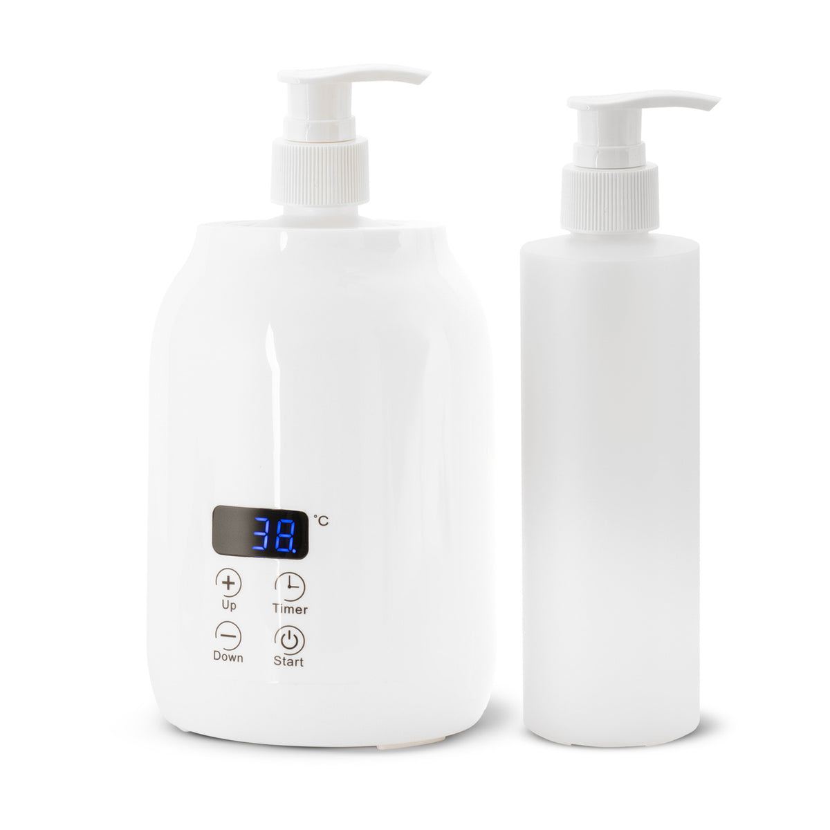 Habys Massageöl-Erwärmer | mit zwei 250 ml Flaschen | Weiß