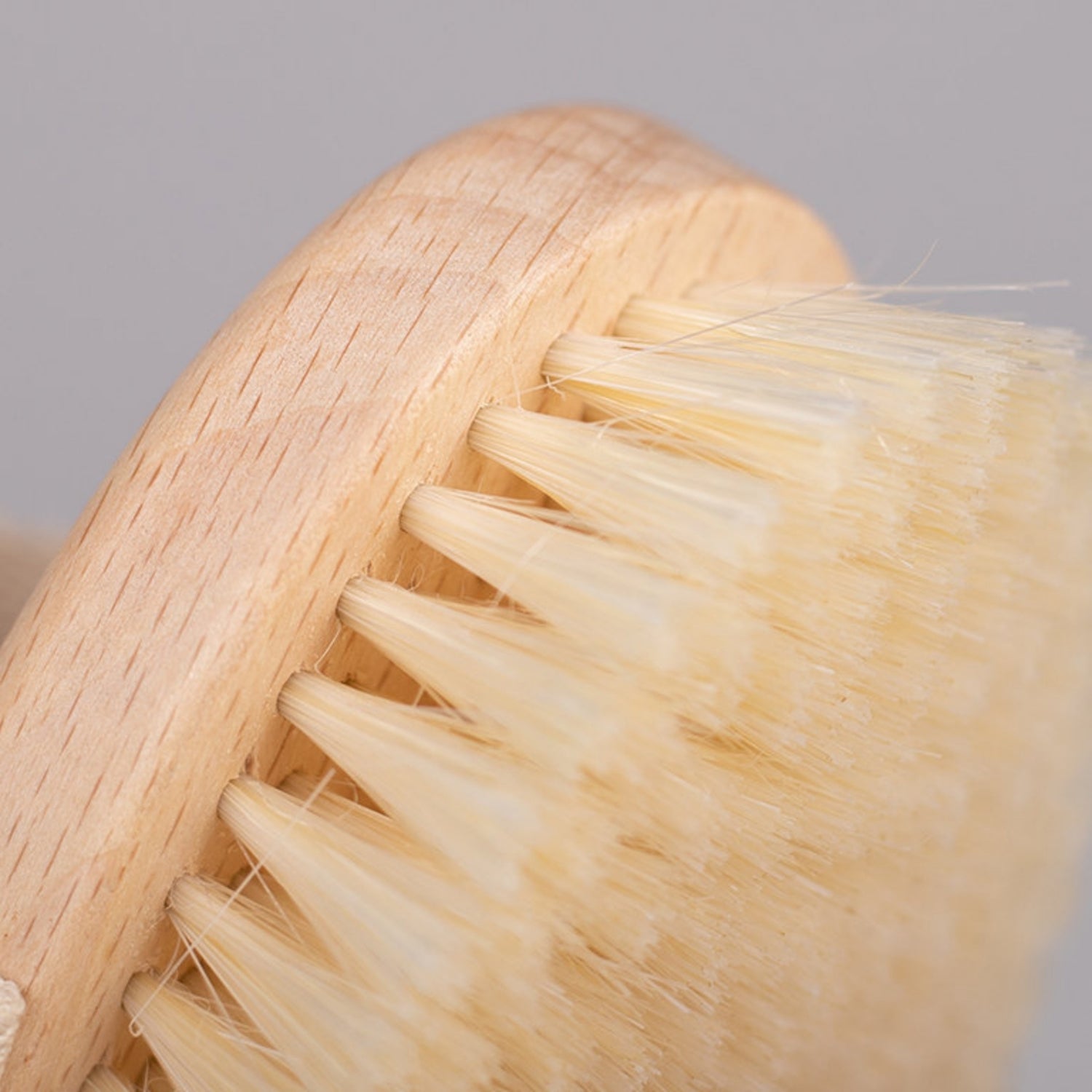 Massagebürste für die Trockenmassage | gebleichte Borsten | Trockenbürste weich