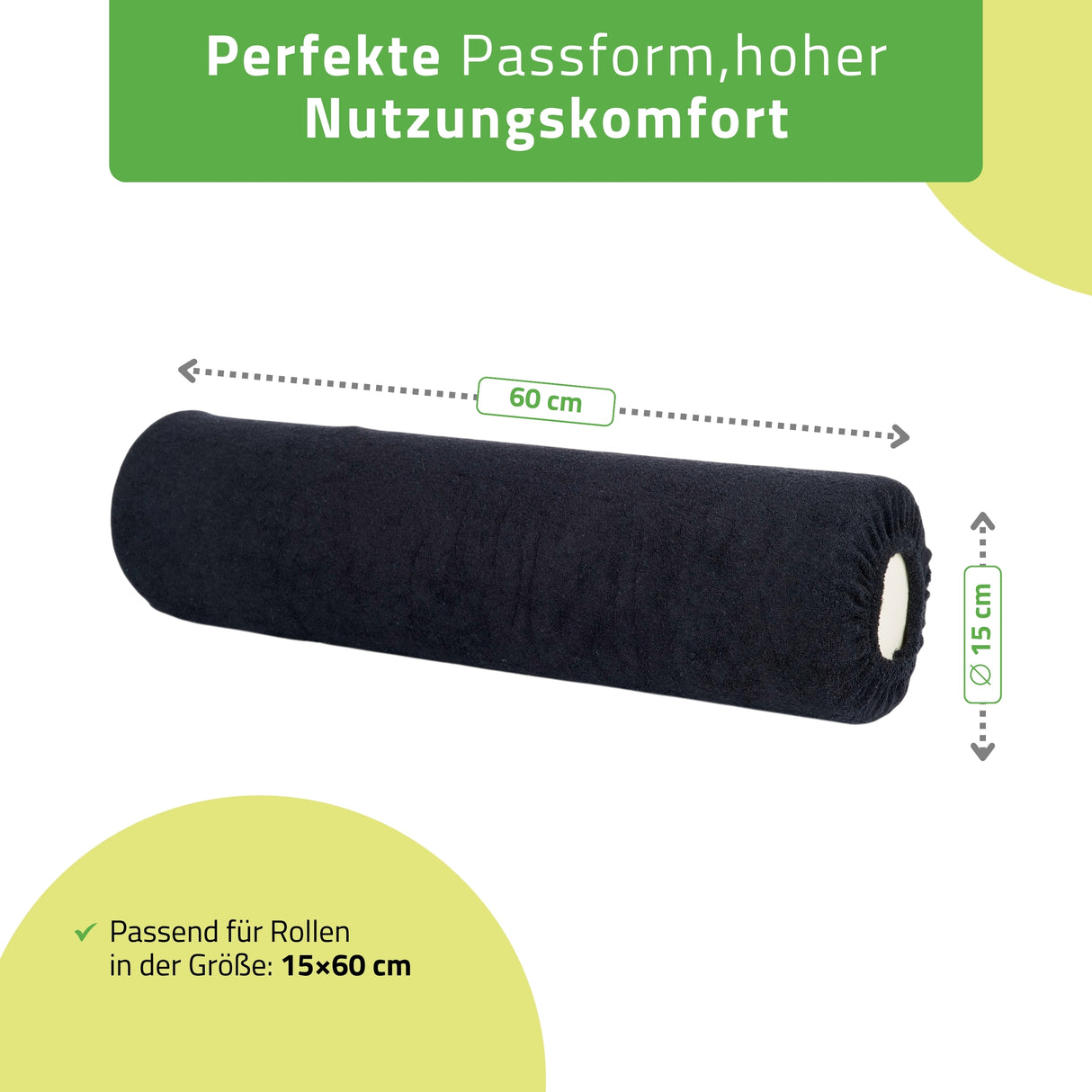 Frottee Bezug für Lagerungsrolle | 15x60 cm