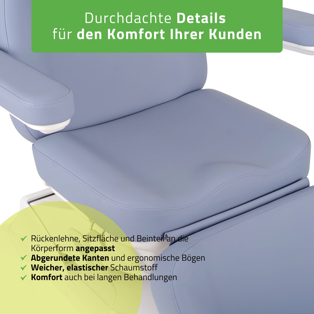 Behandelstoel Elektrisch | Elara PRO 4 | Cosmetische stoel met elektrische verstelling | Bedieningsframe | 3 Motoren