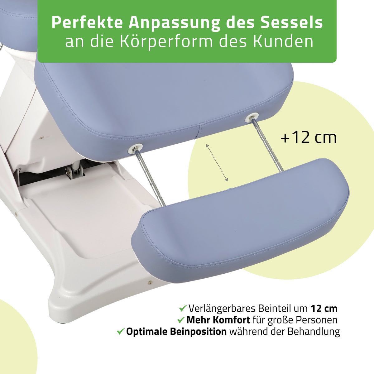 Behandelstoel Elektrisch | Elara PRO 4 | Cosmetische stoel met elektrische verstelling | Bedieningsframe | 3 Motoren