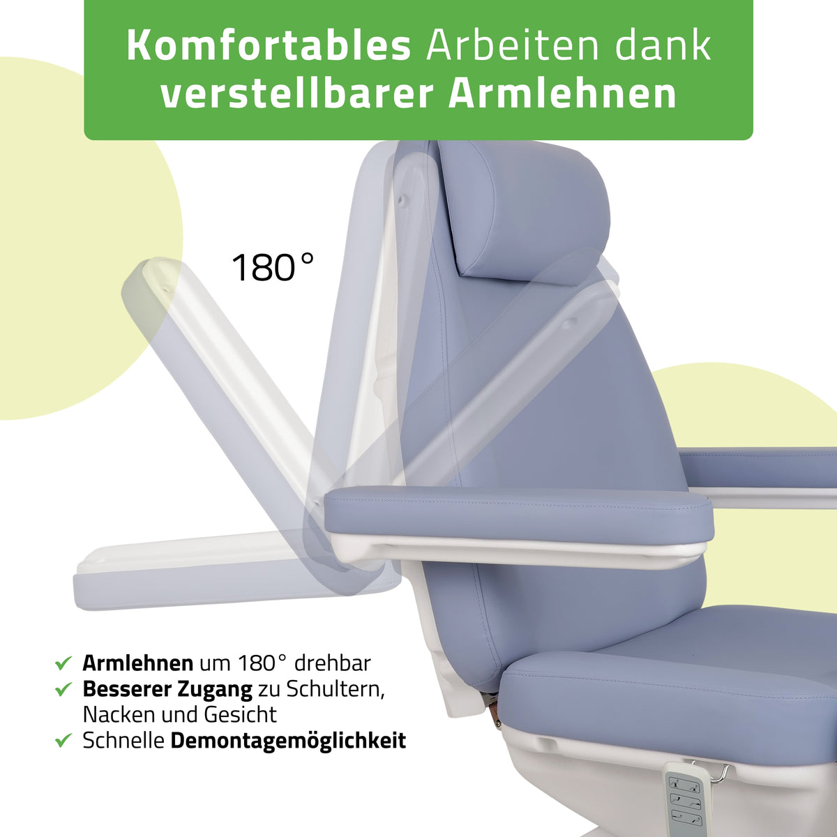 Behandelstoel Elektrisch | Elara PRO 4 | Cosmetische stoel met elektrische verstelling | Bedieningsframe | 3 Motoren