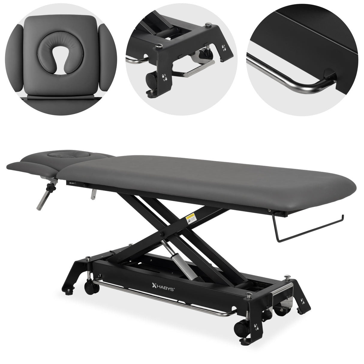 Therapieliege Elektrisch Evero Cross X4 Ergo | 4-Segmente | Steuerrahmen | Grau-Schwarz | 3 Jahre Garantie