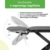 Therapieliege Elektrisch Evero Cross X4 Ergo | 4-Segmente | Steuerrahmen | Grau-Schwarz | 3 Jahre Garantie